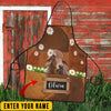 Uni Personalized Name Red Brahman Cattle All Over Printed 3D Apron