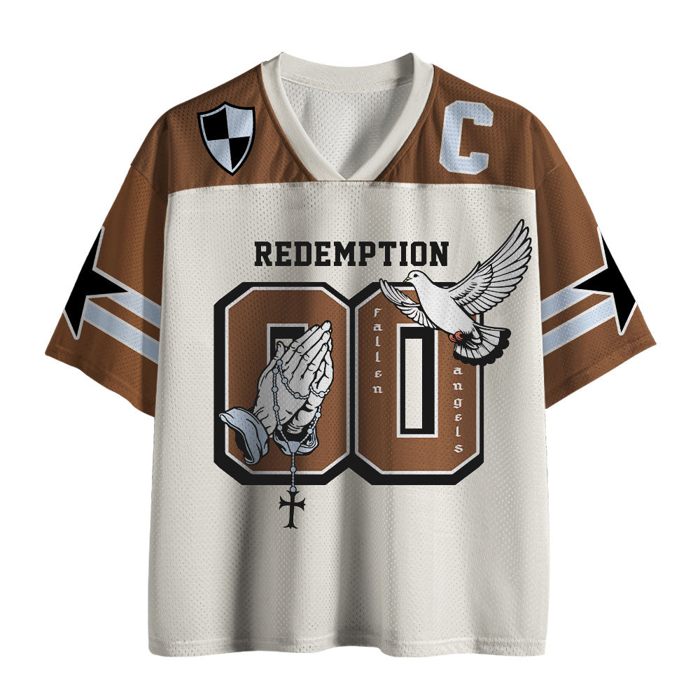 UniJames Redemption oF Fallen Angels Christian White Mesh Jersey