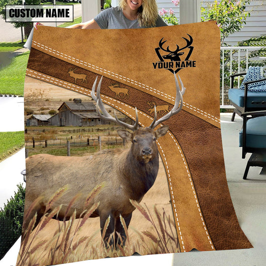 Uni Rocky Mountain Bull Elk Custom Name Blanket Collection