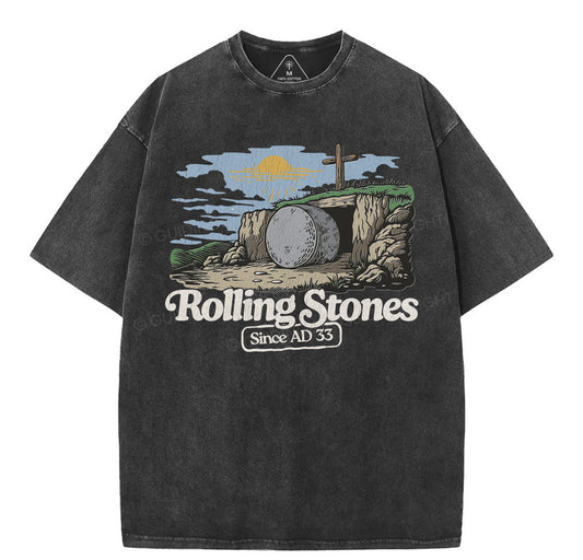 Rolling Stone Sine AD 33 Christian Washed T-Shirt Sale - GuidingCross