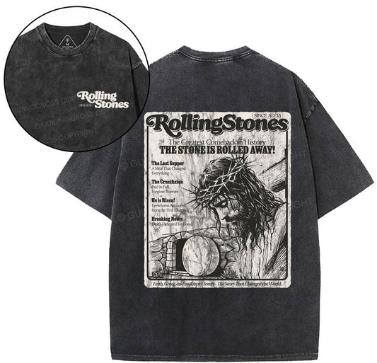 Rolling Stones Resurrection Christian Washed T-Shirt Sale - GuidingCross