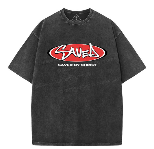 Saved By Christ Christian Washed TShirt