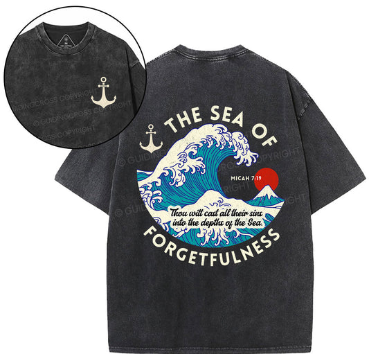 Sea Of Forgetfulness Christian Washed T-Shirt Sale - GuidingCross