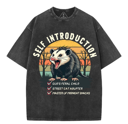 Self Introduction Christian Washed T-Shirt Sale - GuidingCross
