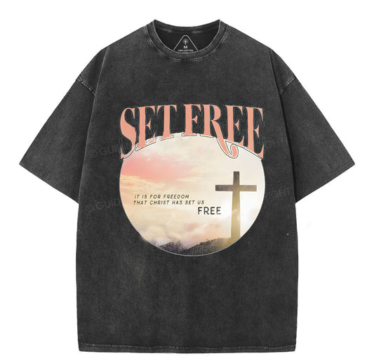 Set Free Christian Washed TShirt
