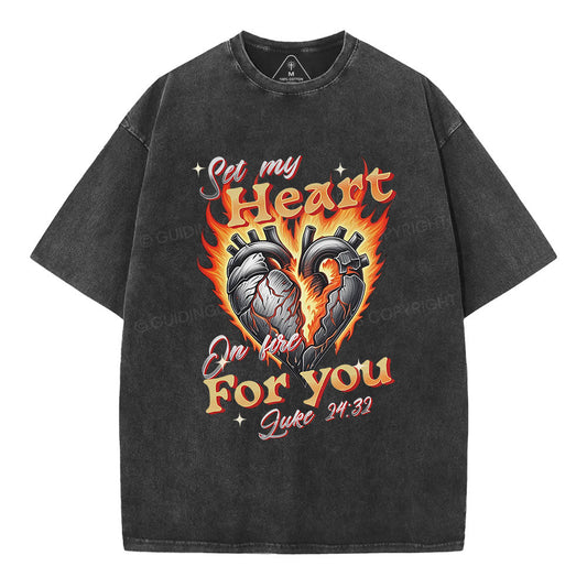 Set My Heart Crhsitian Washed TShirt