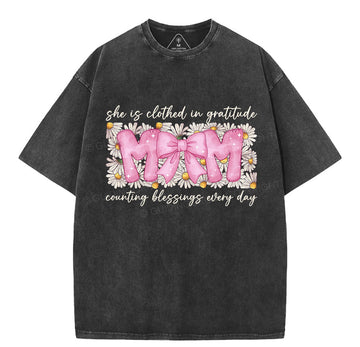 She Is Clothed In Grateful Christian Washed TShirt
