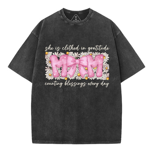 She Is Clothed In Grateful Christian Washed TShirt