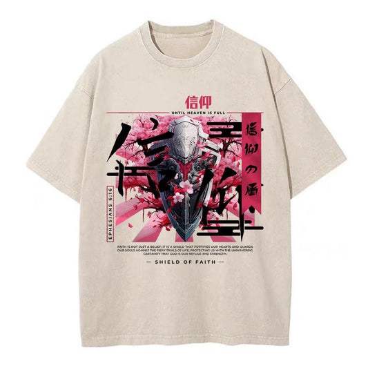 Shield Of Faith Chirstian Washed TShirt