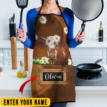 Uni Personalized Name Simmental Cattle All Over Printed 3D Apron