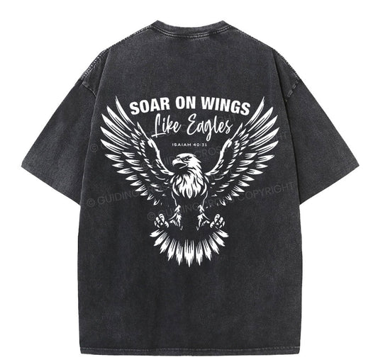 Soar On Wings Christian Washed T-Shirt