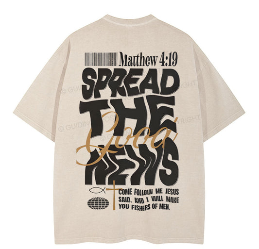 Spread The Good News Christian Washed T-Shirt Sale - GuidingCross