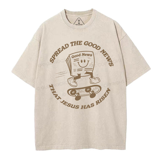 Spread The Good News Christian Washed TShirt