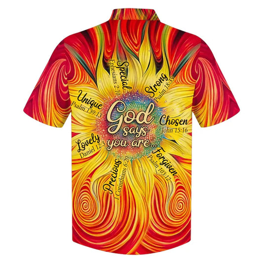 UniJames Sunflower God Say You Are Hawaiian Shirts - Christian Hawaiian Shirt - Hawaiian Summer Shirts