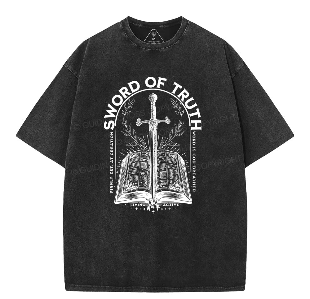 Sword Of Truth Christian Washed T-Shirt Sale - GuidingCross
