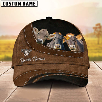 Uni Brown Swiss Happiness Customized Name Cap