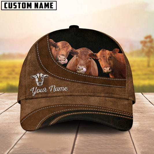 Uni Red Angus Farming Life Customized Name Cap