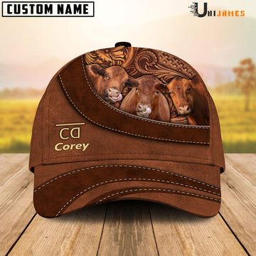 Uni Red Angus Custom Logo Farming Life Customized Name Cap