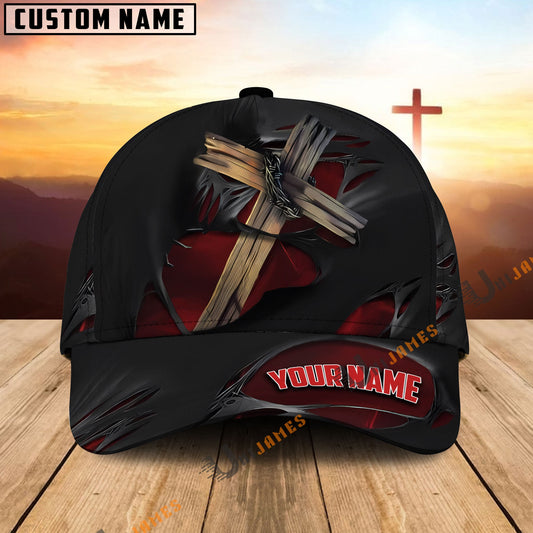 Uni Jesus The Cross Black Customized Name Cap