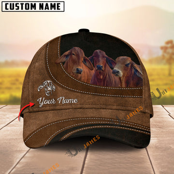 Uni Red Brahman Happiness Customized Name Cap