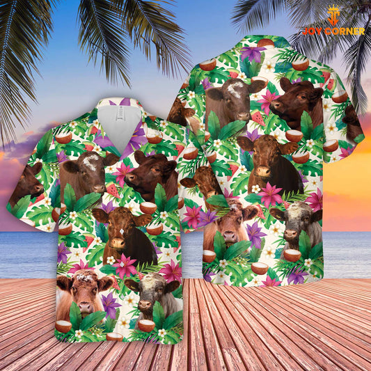Unique Shorthorn Summer Floral 3D Hawaiian Shirt