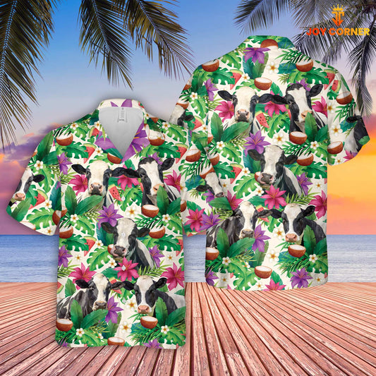 Unique Holstein Summer Floral 3D Hawaiian Shirt