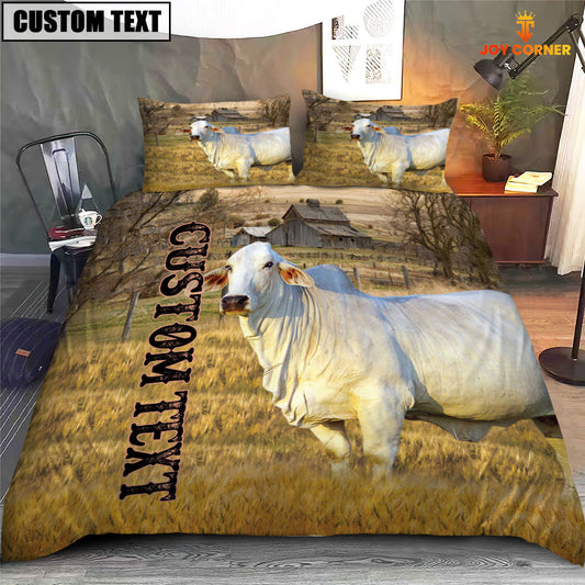 Uni Personalized Name Brahman Cattle On The Farm 3D Bedding Set