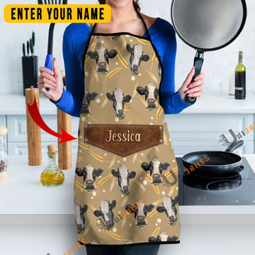 Uni Holstein Happy Face Custom Name Apron