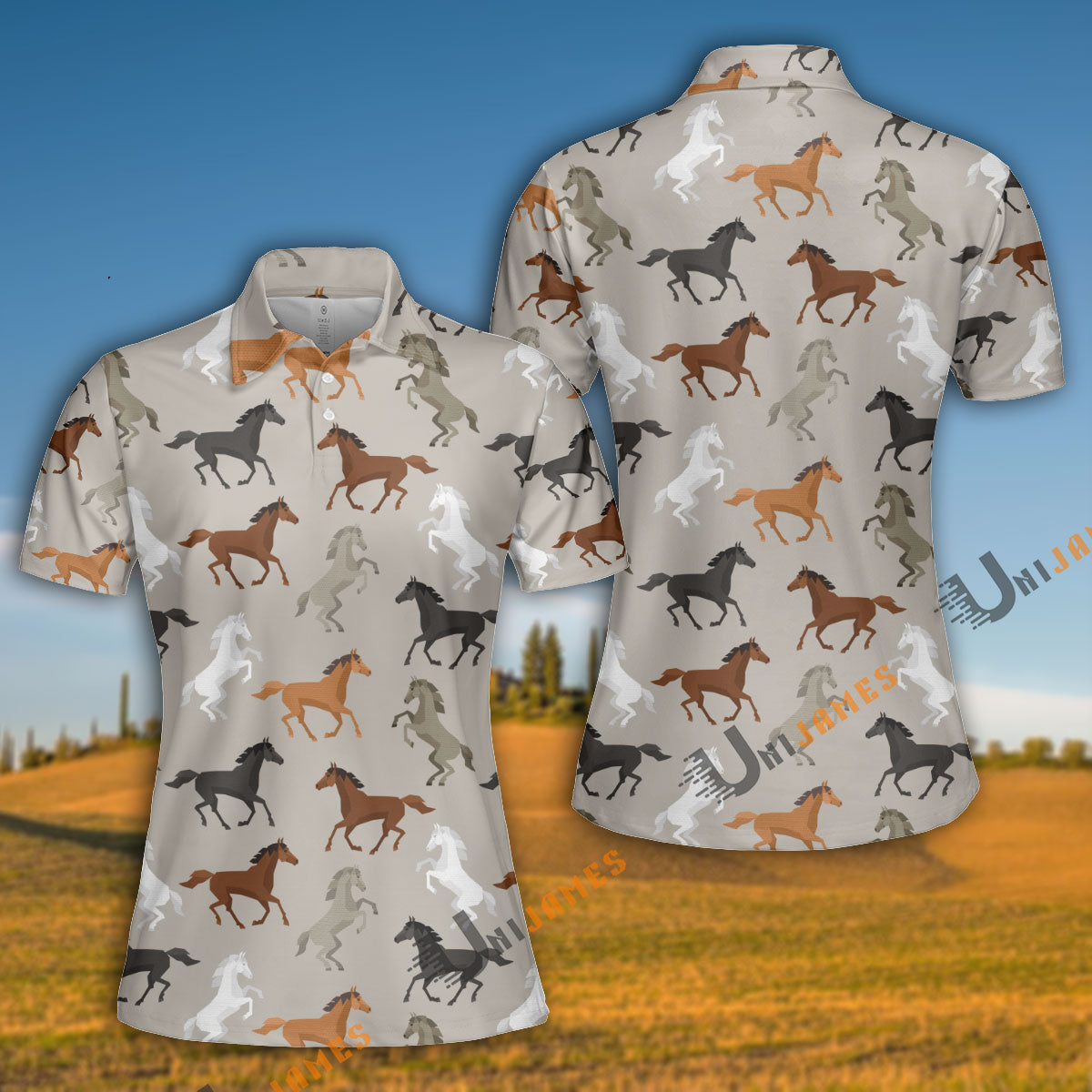 Unique Horse Lovers Pattern Polo Shirt UniJames