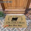Uni Texas Longhorn Life Is Better On The Farm Custom Name Coir Doormat