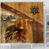 Uni Custom Name Highland Cattle Pattern Shower Curtain