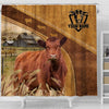 Uni Custom Name Red Angus Pattern Shower Curtain