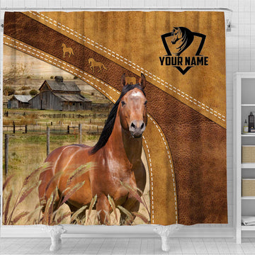 Uni Custom Name Horse Pattern Shower Curtain