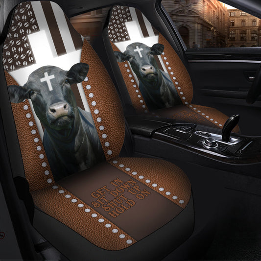 Uni Jesus Black Angus Pattern Car Seat Cover Set