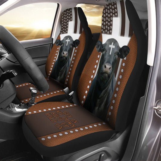 Uni Jesus Black Angus Pattern Car Seat Cover Set