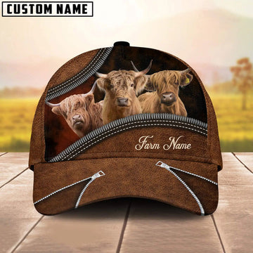 Uni Happiness Highland Customized Farm Name 3D Classic Cap
