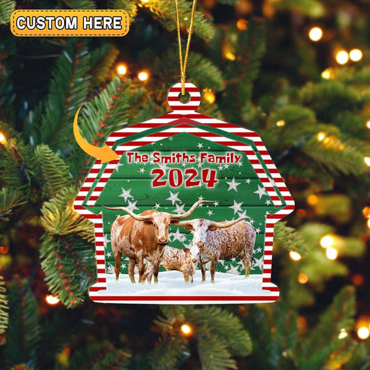 Uni Texas Longhorn Cattle Lovers Christmas Gift 2024 Custom Shape Acrylic Ornament