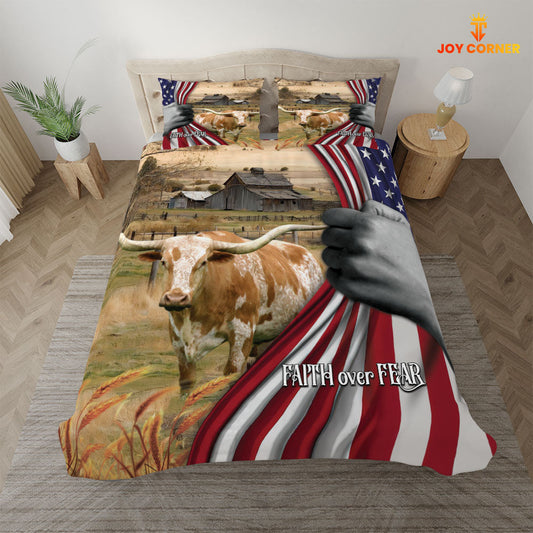 Uni Texas Longhorn 3D US Flag Bedding Set