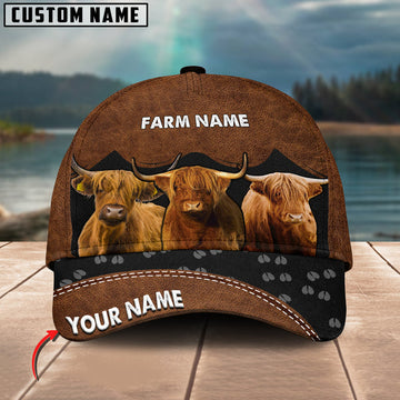Uni Happy Highland Customized Name And Farm Name 3D Classic Cap