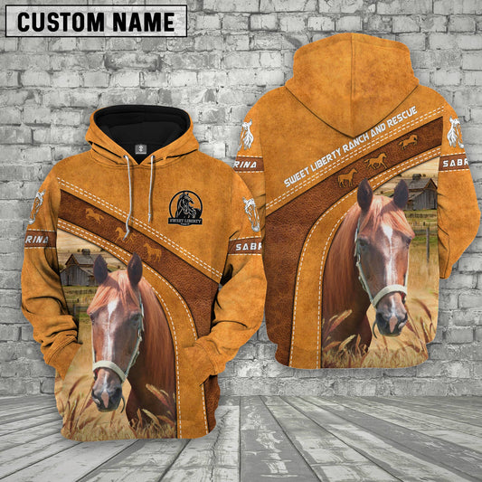 Uni Horse 3D Customized Name - Farm Name Hoodie For Sherry