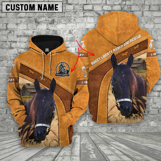 Uni Horse 3D Customized Name - Farm Name Hoodie For Sherry