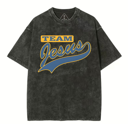 Team Jesus Christian Washed T-Shirt Sale - GuidingCross
