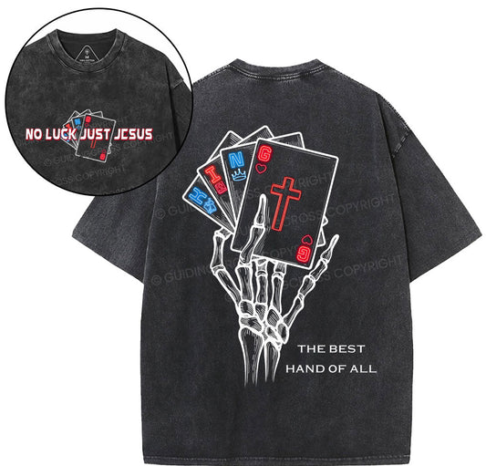 The Best Hand Of All Christian Washed T-Shirt Sale - GuidingCross