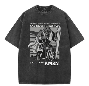 The Devil Saw Me With My Head Down Christian Washed T-Shirt Sale - GuidingCross