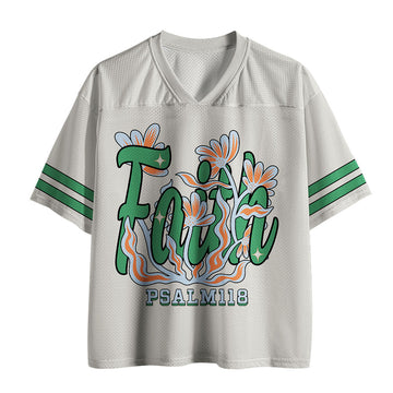 UniJames The Faith Flower Christian White Mesh Jersey