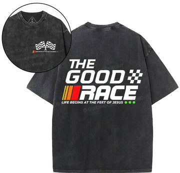 The Good Race Christian Washed T-Shirt Sale - GuidingCross