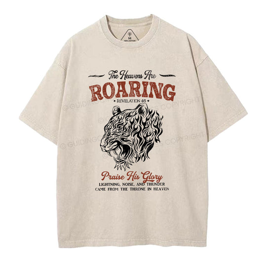 The Heaven Are Roaring Christian Washed T-Shirt Sale - GuidingCross