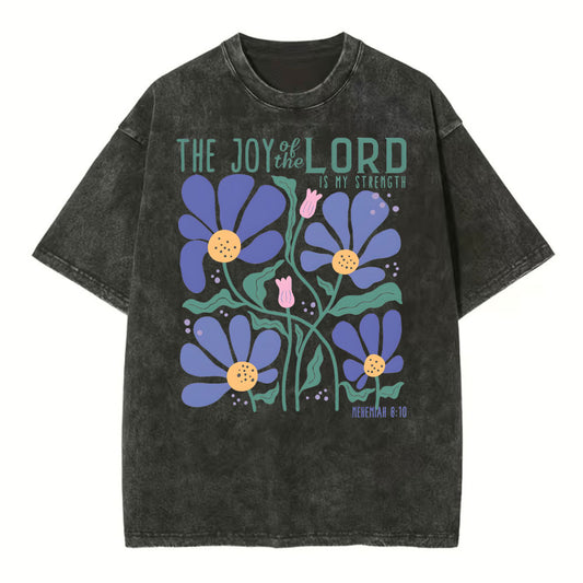 The Joy Of The Lord Christian Washed T-Shirt Sale - GuidingCross