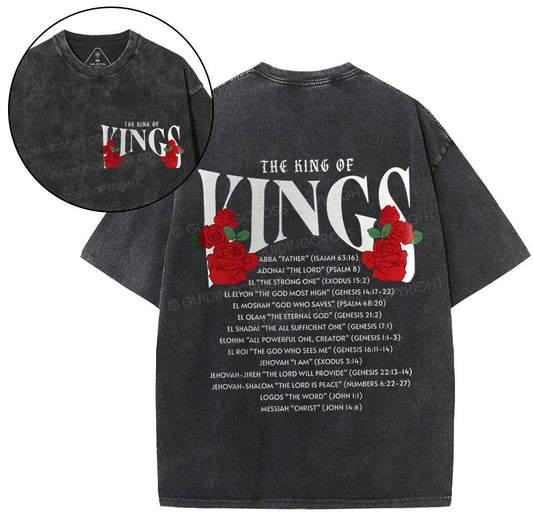 The King Of Kings Chirstian Washed T-Shirt Sale - GuidingCross