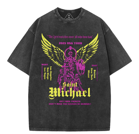 The Lord Watches Over All Who Love Him Christian Washed TShirt